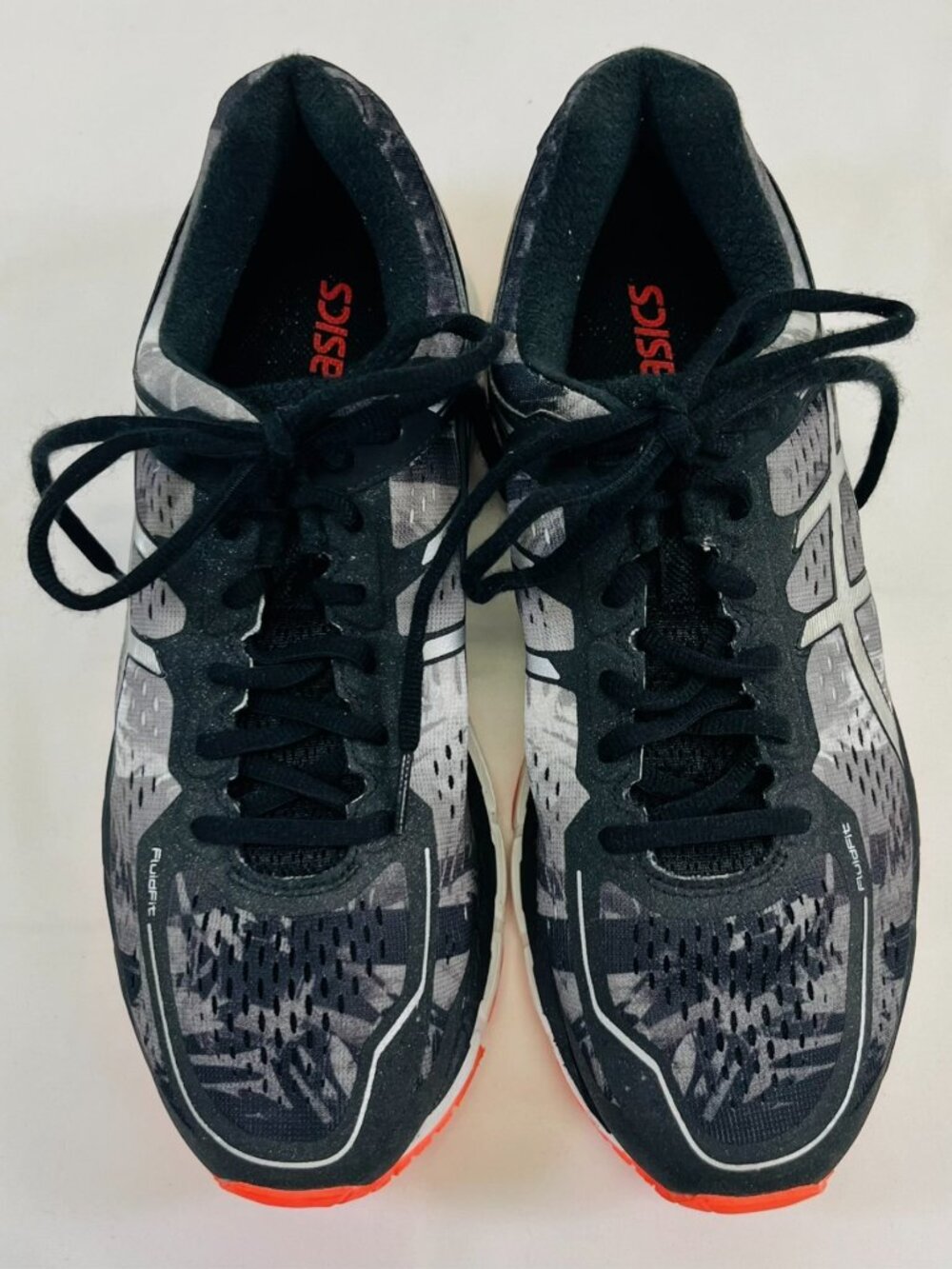 NEW ASICS GEL KAYANO 22 Black Grey Coral Print 10 US 42 EUR Medium 7.5 UK